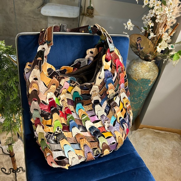 Genuine Leather Colorful Snakeskin XXL Bag - Picture 5 of 5